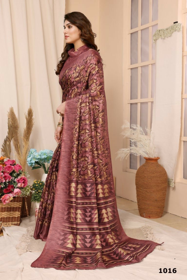 Aafreen Partywear Designer Maroon Khadi Fancy Saree