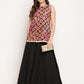 Ahalyaa Women's Black Crepe Digital Shibori Print Top Palazzo Set | Swadesiicart