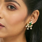 Nuyug 22K Gold-Plated Elegant Kundan & Green Stone Studded Pearl Drops Studs | Swadesiicart