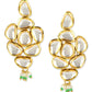 Gold-Polished Kundan Studs Earrings - Ruby Raang - Swadesiicart