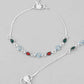 VOJ Set of 2 Silver Plated Heart Shaped Stone Studded Anklet - Swadesiicart