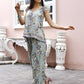 Blue Rayon Paisley Printed Top with Matching Bottom - Eesha - Swadesiicart