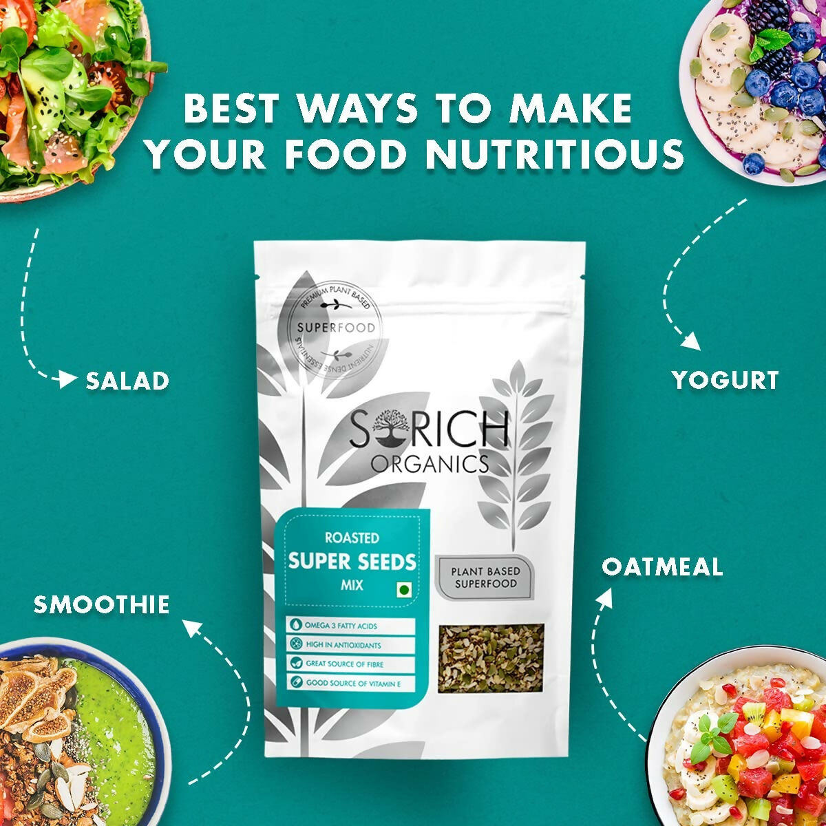 Sorich Organics Roasted Super Seed Mix | Swadesiicart
