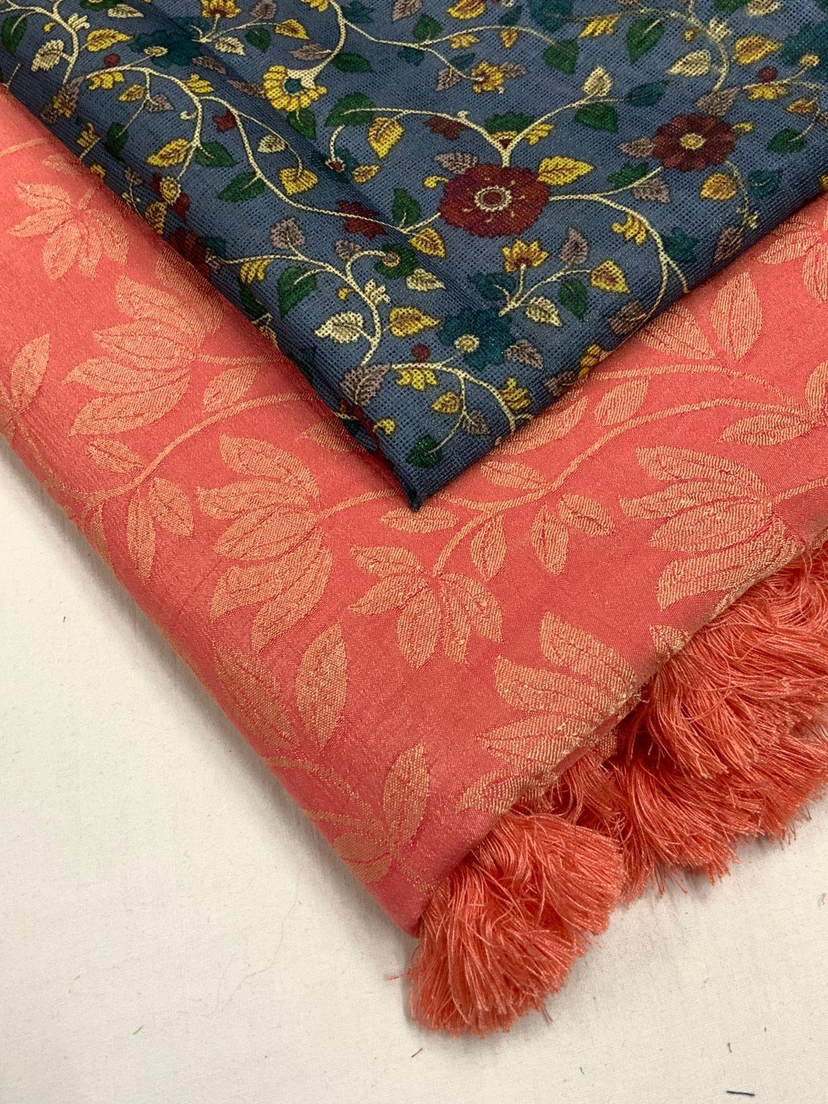 Pink Jute Silk Woven Design Saree with Unstitched Blouse - Hiral Fashion | Swadesiicart