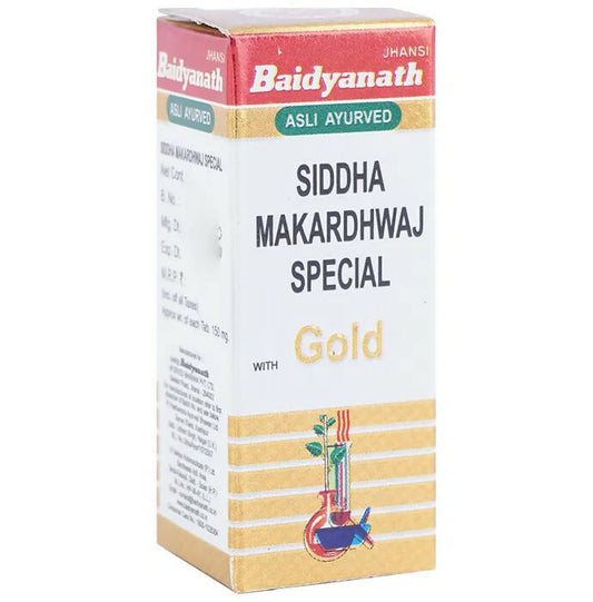 Baidyanath Siddha Makardhwaj Special Tablets With Gold | Swadesiicart