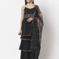 Myshka Women Black Rayon Solid Sleeveless Round Neck Kurta With Sharara & Dupatta Set | Swadesiicart
