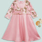 Ahalyaa Girls Pink Poly Silk Solid Kids Kurta With Printed Jacket | Swadesiicart