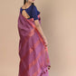 Very Much Indian Handloom Cotton Silk Maheshwari Saree With Sleek Golden Border - Maroon | Swadesiicart