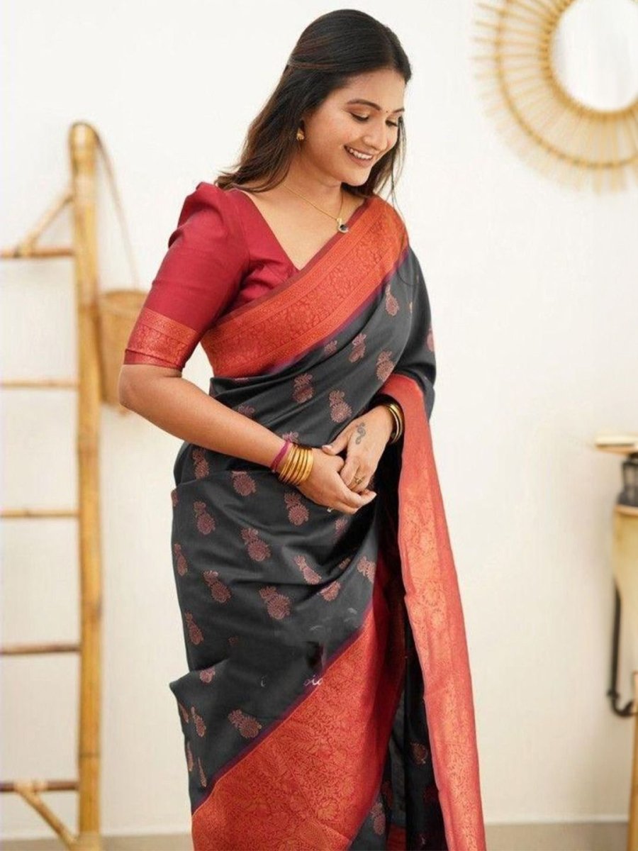 Anouk Woven Design Zari Banarasi Saree | Swadesiicart
