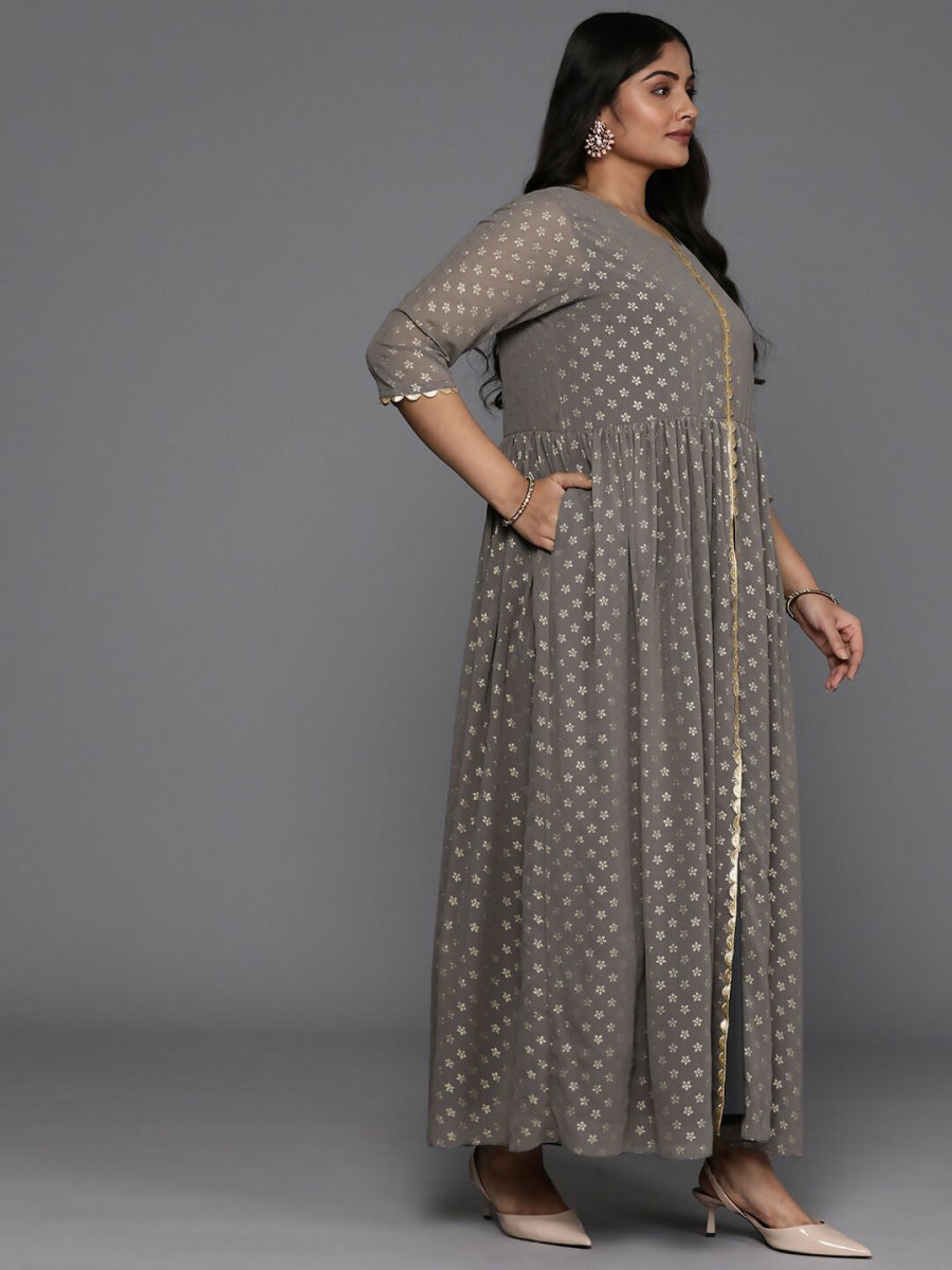 Ahalyaa Women's Traditional wear Ethnic Dress - Grey | Swadesiicart
