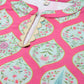 Ahalyaa Women Pink & Sea Green Floral Printed Gotta Patti Velvet Kurta | Swadesiicart