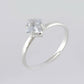 VOJ white CZ-detail Stainless Steel Cubic Zirconia Silver Plated adjustable finger Ring | Swadesiicart