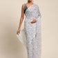Ahalyaa Women's Grey Chiffon Digital Print Floral Saree | Swadesiicart
