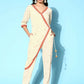 Ahalyaa Womens Offwhite Crepe Printed Jumpsuit - Swadesiicart