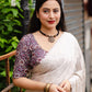 Grey Poly Silk Ethnic Motifs Saree with Unstitched Blouse - Hiral Fashion | Swadesiicart