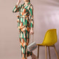 Myshka Women's Multi Printed Polo Collar Party Top With Trousers Co-ord set - Swadesiicart
