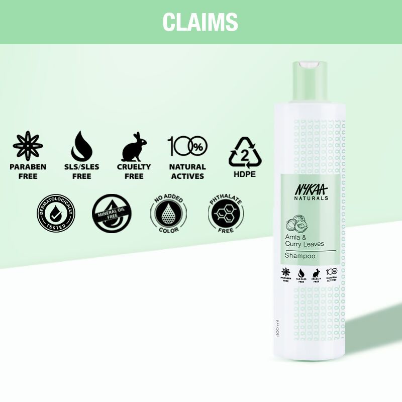 Nykaa Naturals Longer & Thicker Hair - Free Shampoo With Amla, Curry Leaves & Coconut Oil - Swadesiicart