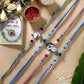 NVR Kids Set of 4 Multicolor Evil Eye & Artificial stone and beads Rakhi With Roli Chawal | Swadesiicart