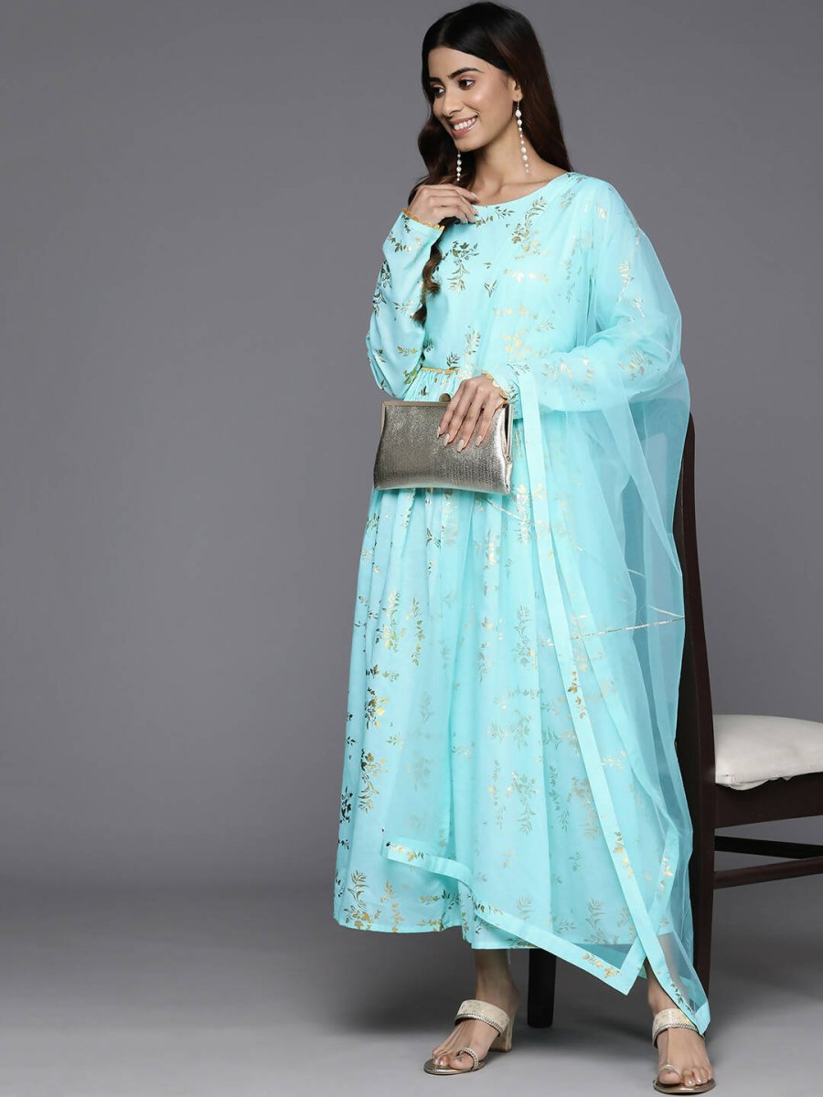 Ahalyaa Women's Traditional wear Dress - Blue | Swadesiicart