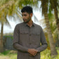 Azure Brown Shacket by Hilo Design