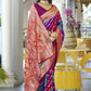 Vishnu Weaves Women's Pink Banarasi Silk Zari Woven Saree with Blouse - Swadesiicart