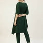 FIORRA Women's Green Poly Crepe Kaftan Type Kurta Set - Swadesiicart