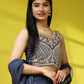 Dark Grey Georgette Embroidered Lehenga choli with Dupatta - Dhara | Swadesiicart