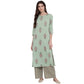 NOZ2TOZ Women Light Green Cotton Kurta (1Pc) - Swadesiicart