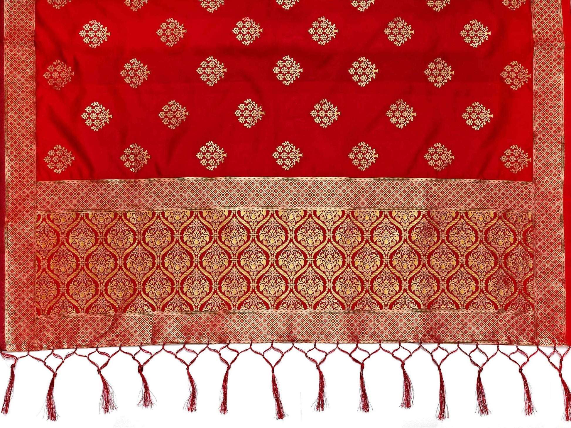 Mimosa Women's Banarasi Art Silk Floral Maroon Dupatta (Free Size) | Swadesiicart
