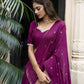 Lorenvalley Wine Pure Chanderi Plain With Zari Weaving Work Border Lehenga Choli | Swadesiicart