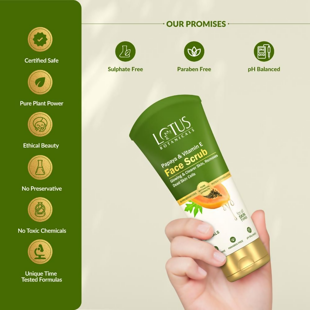 Lotus Botanicals Papaya & Vitamin E Face Scrub | Swadesiicart