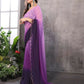 Aafreen Partywear Designer Light Purple Georgette Fancy Saree