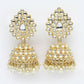 NVR Women Gold-Polished Handcrafted Kundan Jhumka Earrings | Swadesiicart