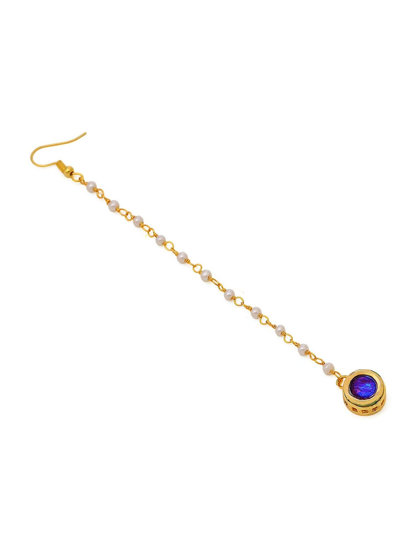 Ruby Raang Blue Meenakari Kundan Maang Tikka | Swadesiicart