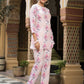 Women's Casual Fashionable Light Pink Muslin co-ord set - Rooh - Swadesiicart