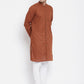 Even Apparels Brown Pure Cotton Men's Sherwani Kurta With Open Front | Swadesiicart