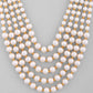 VOJ Gold-Polished Multi Layered Pearl Maharani Necklace | Swadesiicart