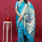 Jyoti Fashion Women's Sky Blue Paithani Silk Zari Woven Saree with Blouse | Swadesiicart