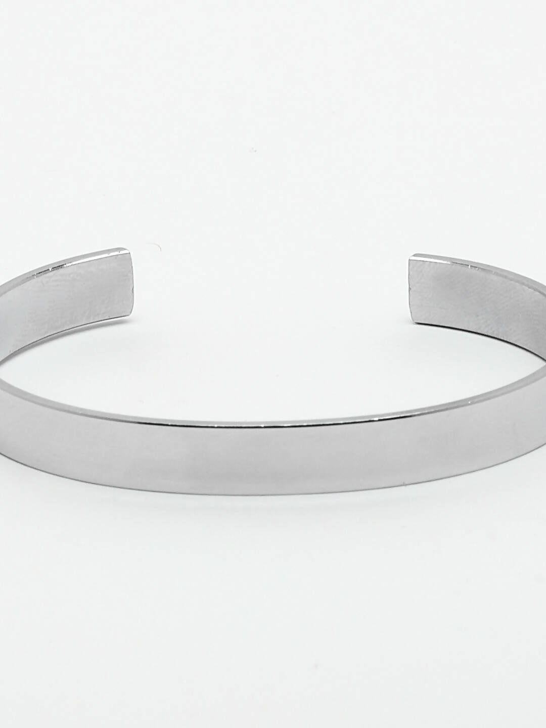 NVR Men Silver Stainless Steel Cuff Bracelet - Swadesiicart