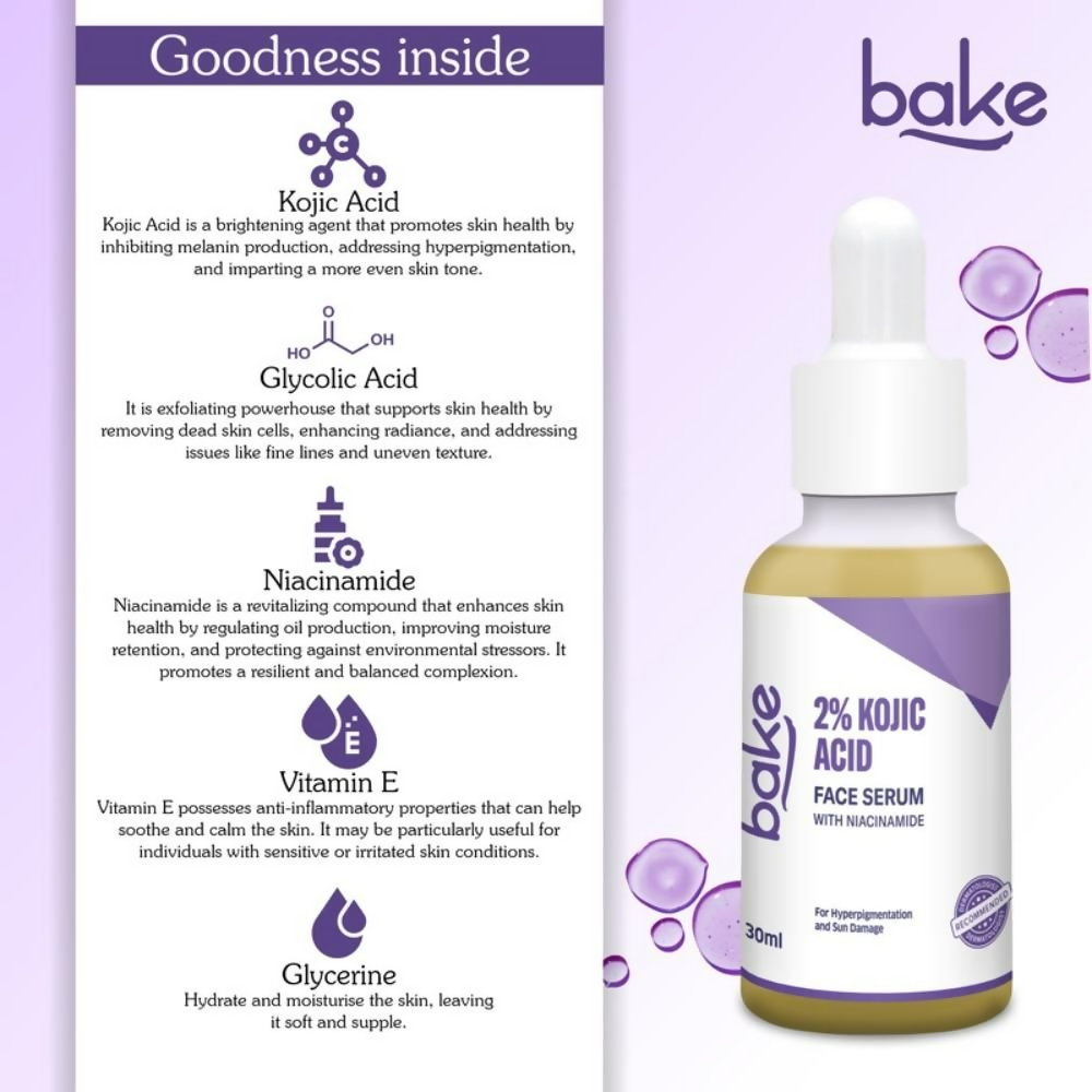 Bake 2% Kojic Acid Face Serum With Niacinamide | Swadesiicart