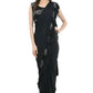 Mominos Fashion All Season Wear Black Ruffled Ready To Wear Saree | Swadesiicart