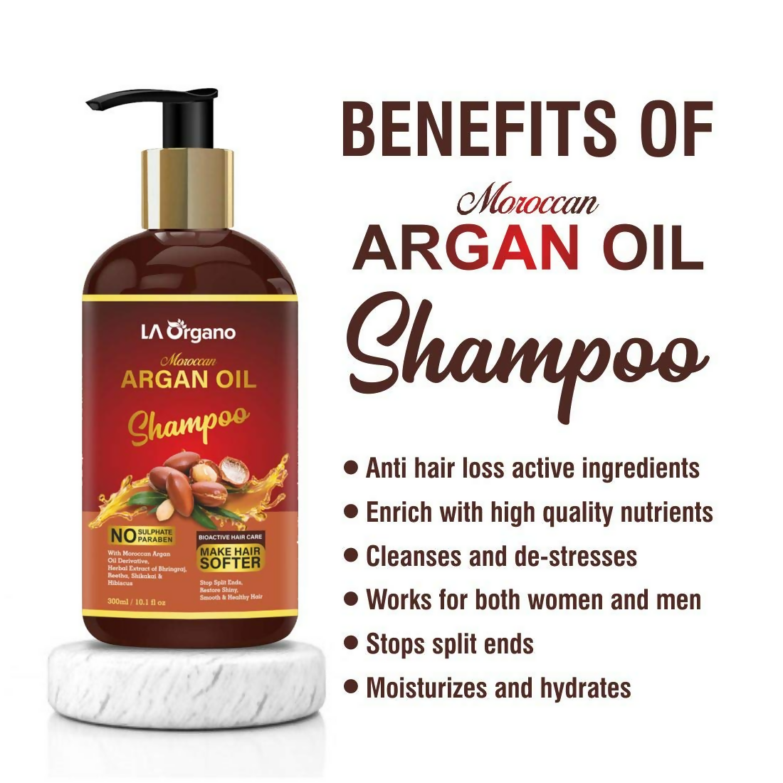 LA Organo Moroccan Argan Hair Shampoo | Swadesiicart