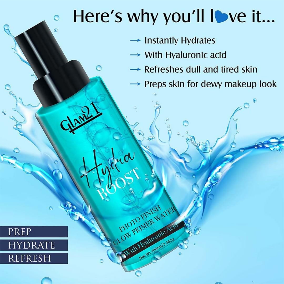 Glam21 Hydra Boost Photo Finish Glow Primer Water Oil Control - Swadesiicart