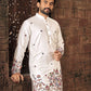 Anaita White Multi Thread Work Silk Straight Kurta