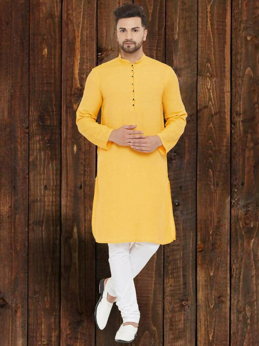 Even Apparels Pure Cotton Yellow Kurta - Yellow | Swadesiicart