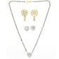AanyaCentric Gold-Polished Mangalsutra with Pendant, 2 Pair Earrings