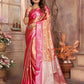 Anaita Pink Tissue Silk With Zari Weaving Saree With Blouse