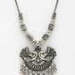 NVR Women's Silver-Toned Peacock Design Pendant with Chain | Swadesiicart