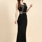 Black Polyester Solid Ready to Wear Saree with stitched Blouse - Nita | Swadesiicart