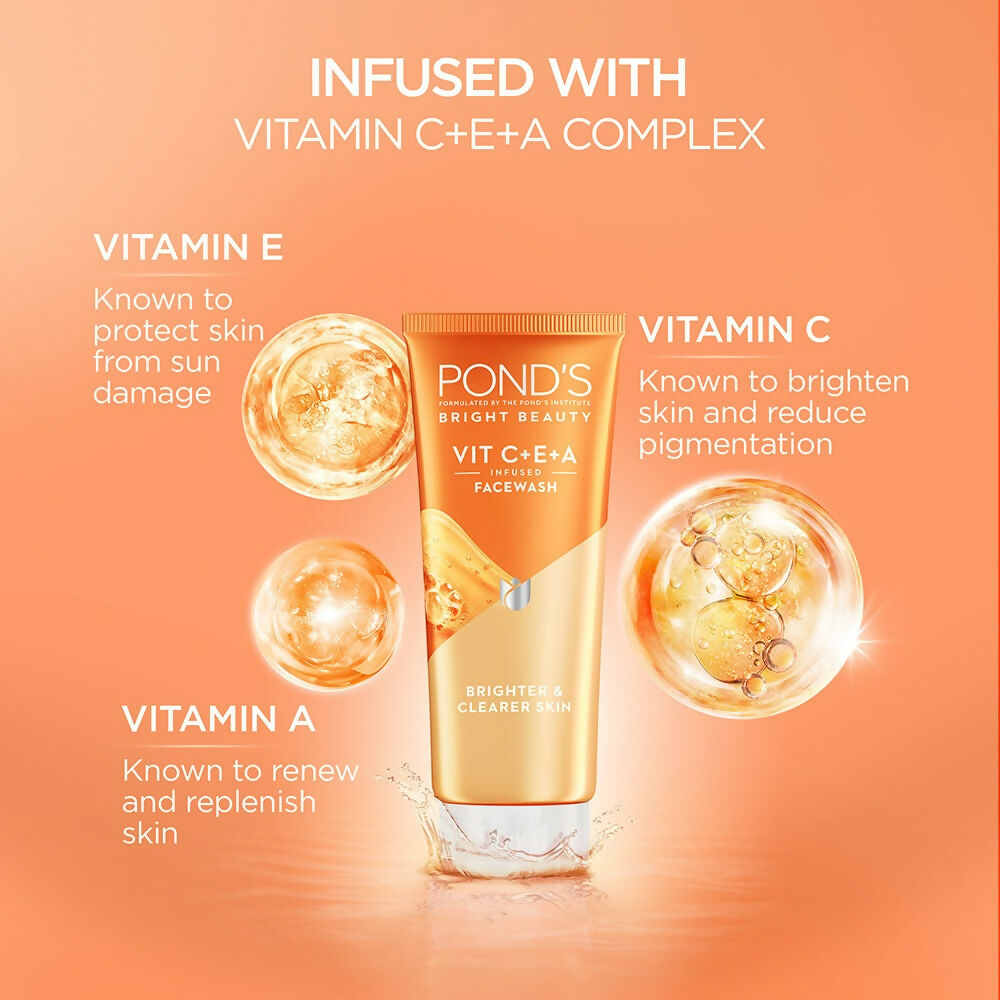 Ponds Bright Beauty Vit C+E+A Gel Face Wash - Swadesiicart